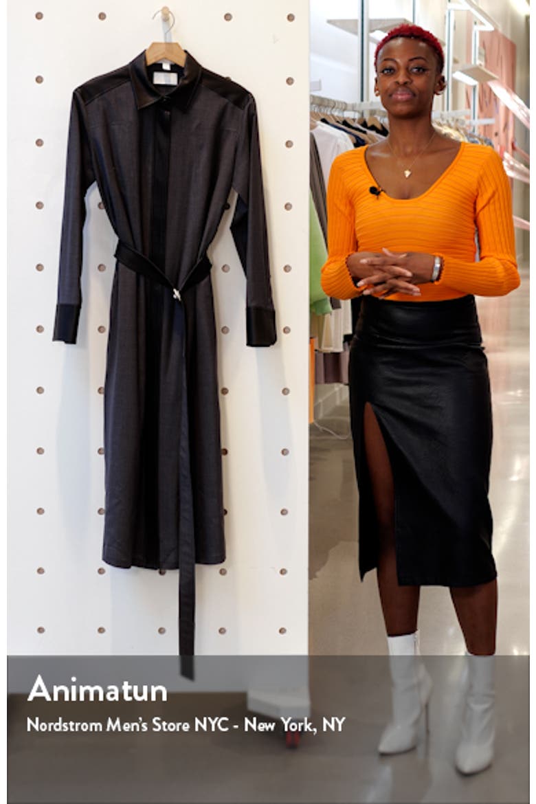 Deluta Mixed Media Belted Shirtdress video