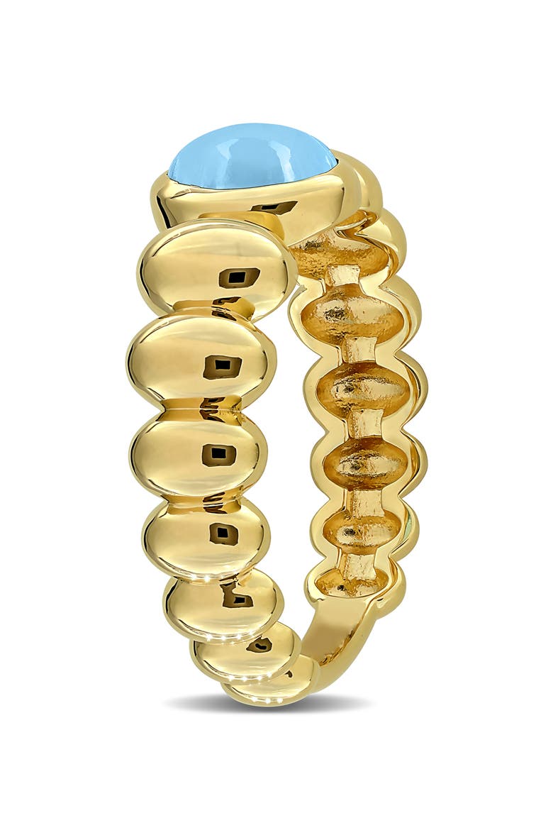 Oval Swiss Blue Topaz Cabochon Ring, Alternate, color, BLUE