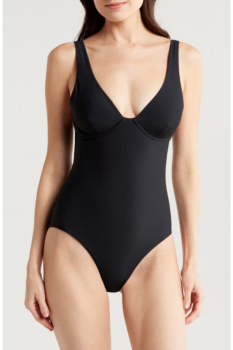Grace Underwire One-Piece Swimsuit, Main, color, BLACK