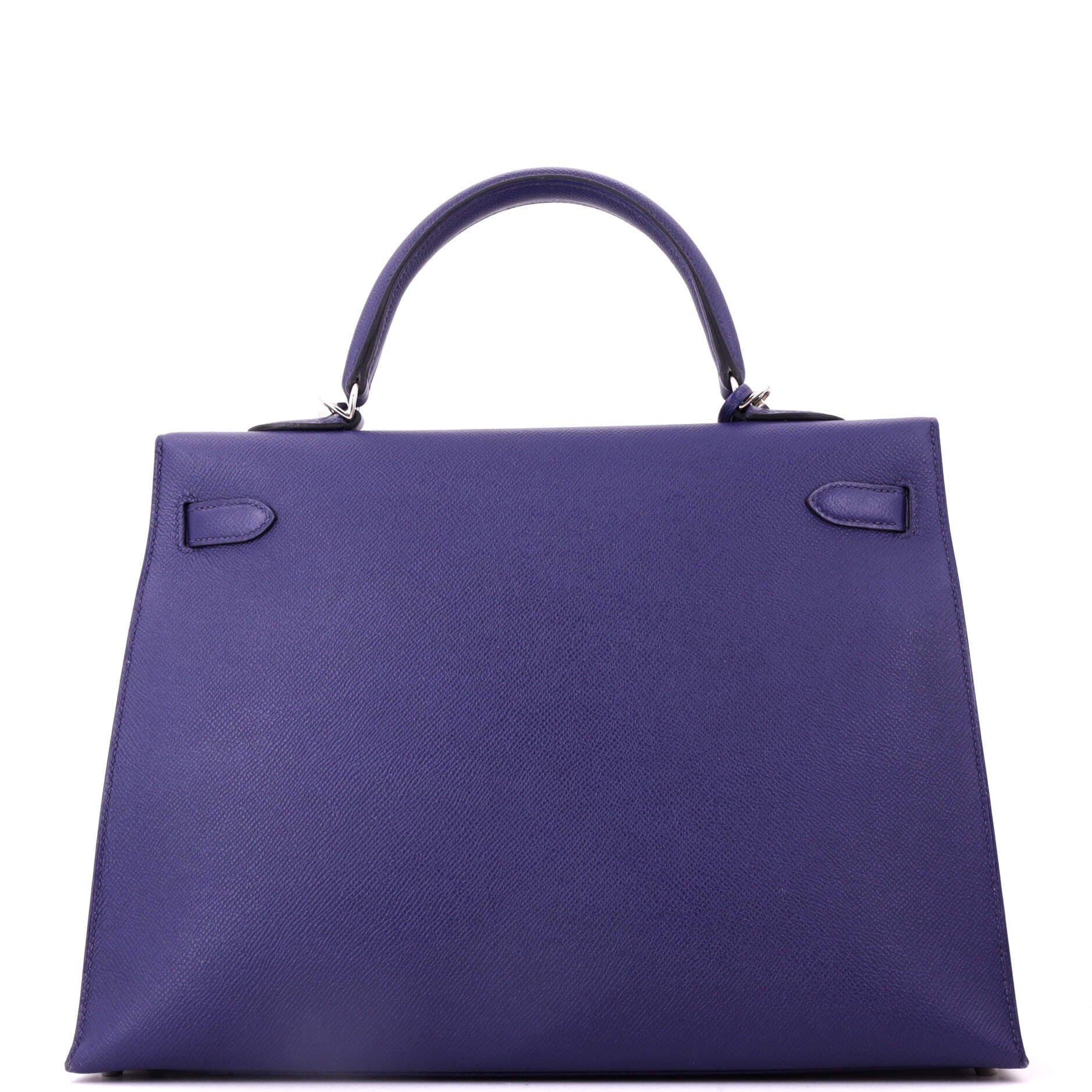 Kelly Handbag Blue Epsom with Palladium Hardware 35, Alternate, color, Blue