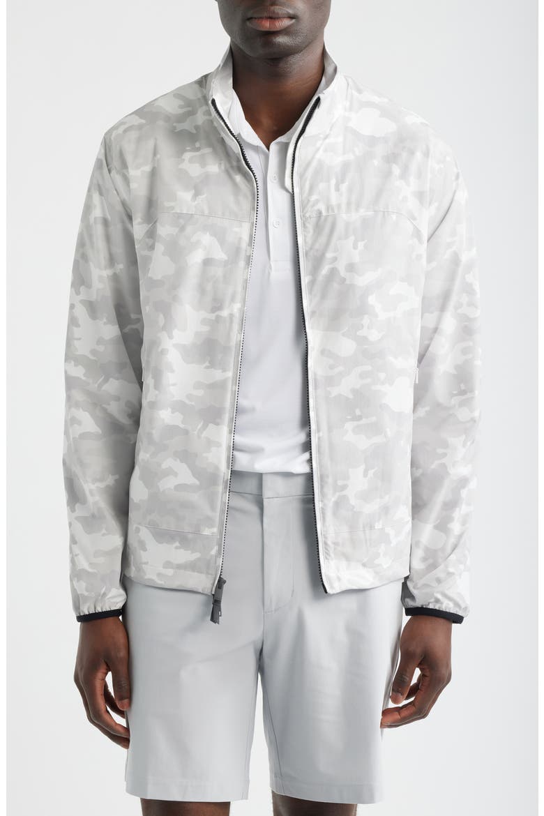Parachute Camo Water Repellent Golf Windbreaker, Main, color, SNOW CAMO