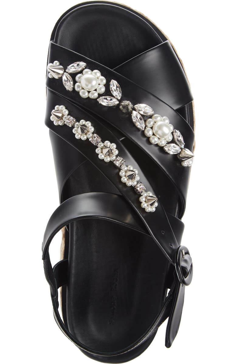 Simone Rocha Embellished Platform Espadrille Sandal, Alternate, color,
