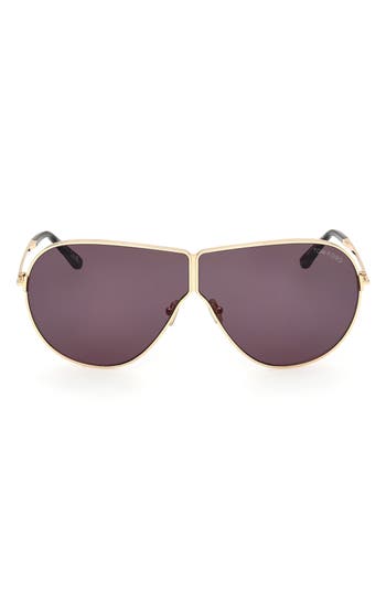 Tom Ford Keating 71mm Oversize Pilot Sunglasses In Gold