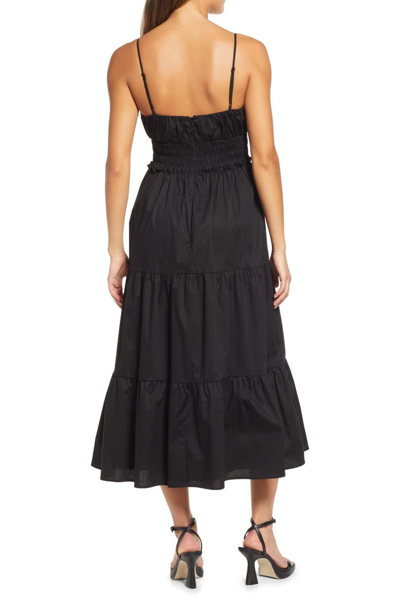 WAYF Wisteria Floral Tiered Midi Sundress, Alternate, color, 