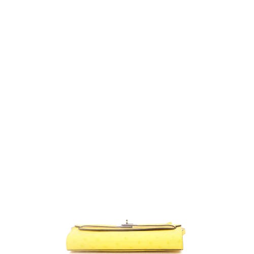 Pre-owned Hermes Hermes Kelly To Go Wallet Ostrich In Yellow