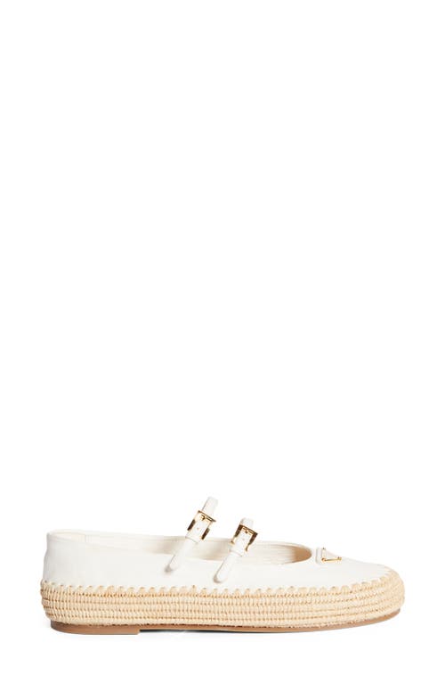 Prada Leather And Crochet Ballerinas In Avorio