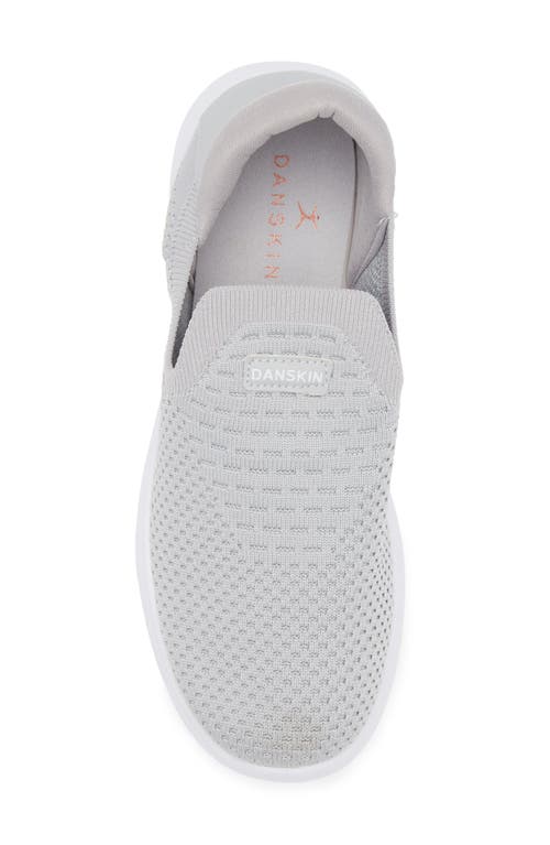 Danskin Textured Knit Slip-on Sneaker In Grey/white