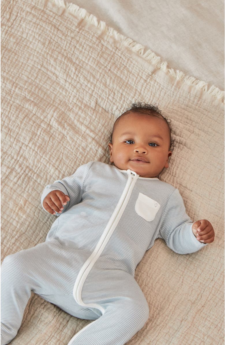 MORI Two Way Zip-Up Sleepsuit, Alternate, color, Blue Stripe