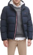 Tommy Hilfiger Hooded Puffer Jacket with Faux Shearling Lining