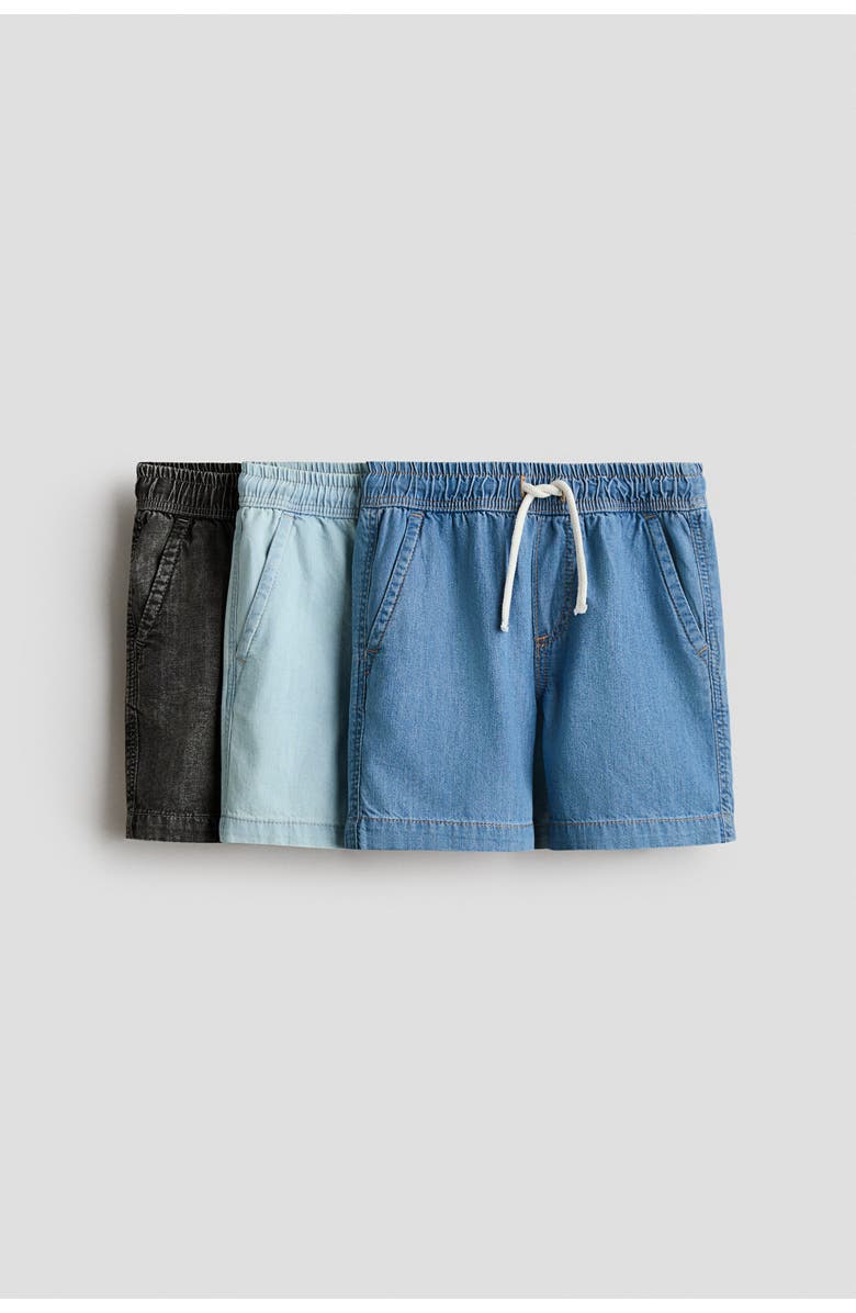 H&M 3-pack Denim Shorts, Main, color, 