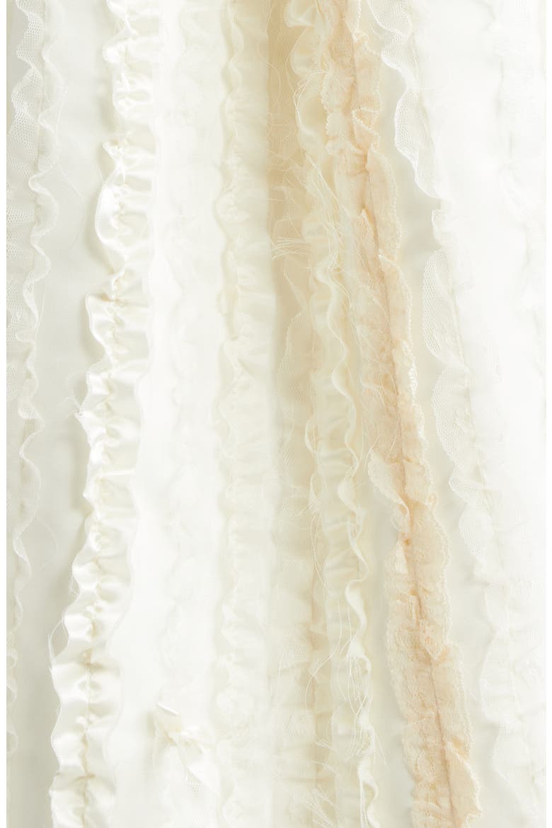 Gender Inclusive Lucille Raw Ruffle Strapless Gown, Alternate, color, IVORY/ ANTIQUE WHITE RUFFLE
