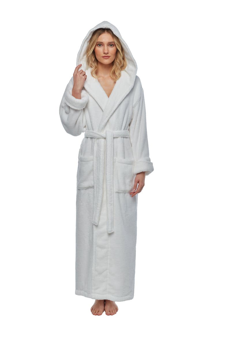 Softy Womens Ankle Length Long Cotton Robe, Main, color, White