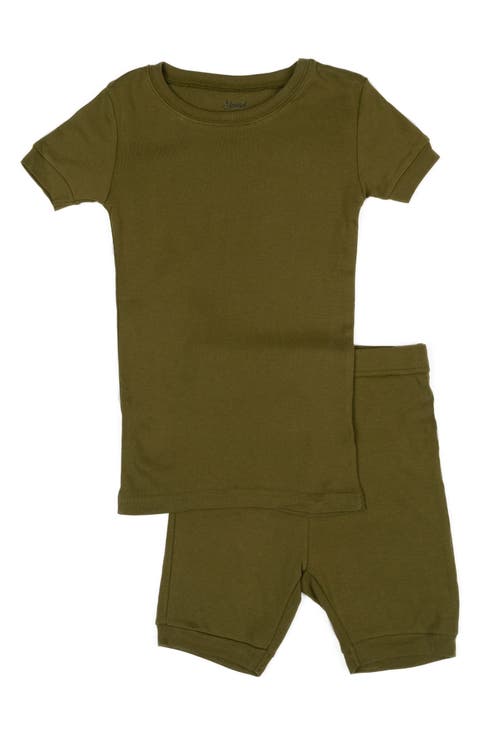 Kids Short Sleeve Cotton Solid Matching Family Pajamas
