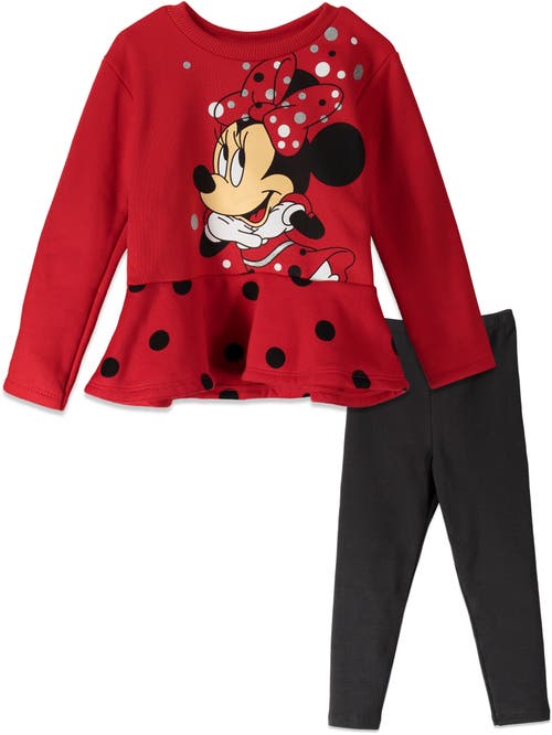 Disney Minnie Mouse Sweatshirt & Leggings Set In Animal Print