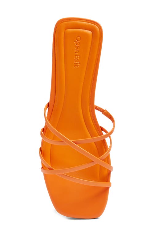 Open Edit Korva Slide Sandal In Orange Zest