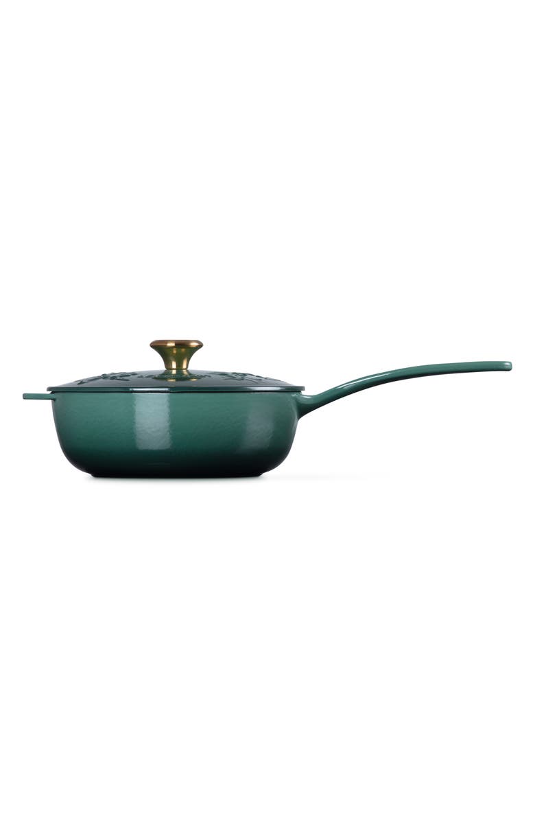 Le Creuset Holly Collection Traditional 2.25-Quart Saucier with Lid, Alternate, color, Artichaut