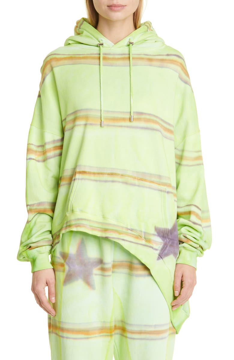 Collina Strada Wave Hem Tie Dye Oversize Cotton Hoodie, Main, color, 