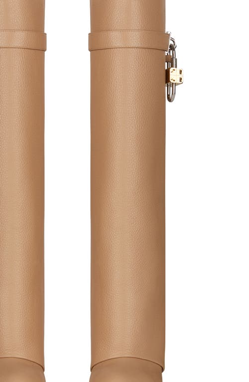 Givenchy Women's Shark Lock Pant Boots In Grained Leather In Beige