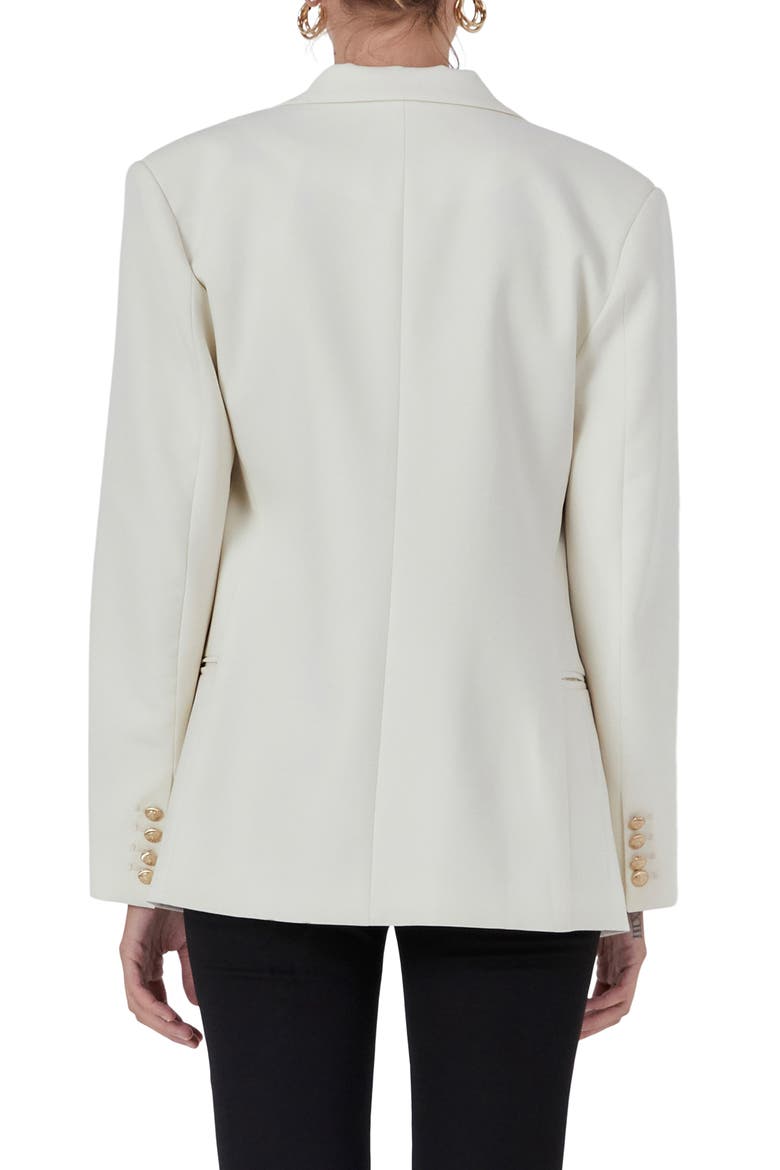 Double Breasted Blazer, Alternate, color, ECRU