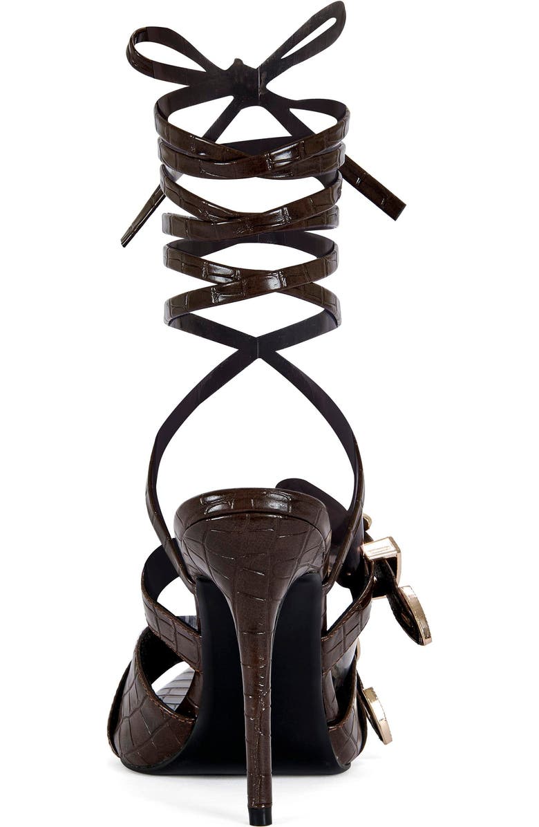 AZALEA WANG WESTBROOK-CHOCOLATE WESTERN WRAP-AROUND STILETTO SANDAL - CHOCOLATE / 6.5 / STILETTO, Alternate, color, Chocolate