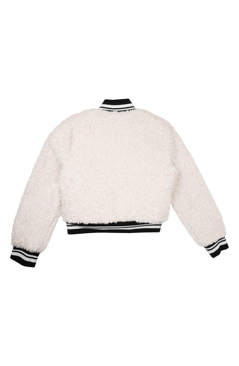 Rare Editions Kids' Faux Shearling Bomber Jacket, Alternate, color, Ivory