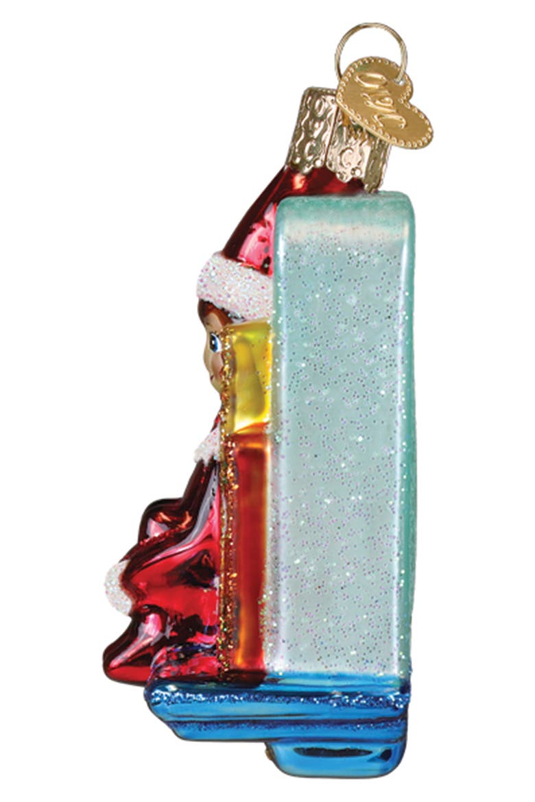 Scout Elf Storytime Christmas Ornament, Alternate, color, RED/ BLUE MULTI