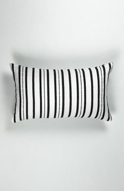 Archive New York Ana Brocade Striped Handwoven Cotton Square Throw Pillow in Black & White  product