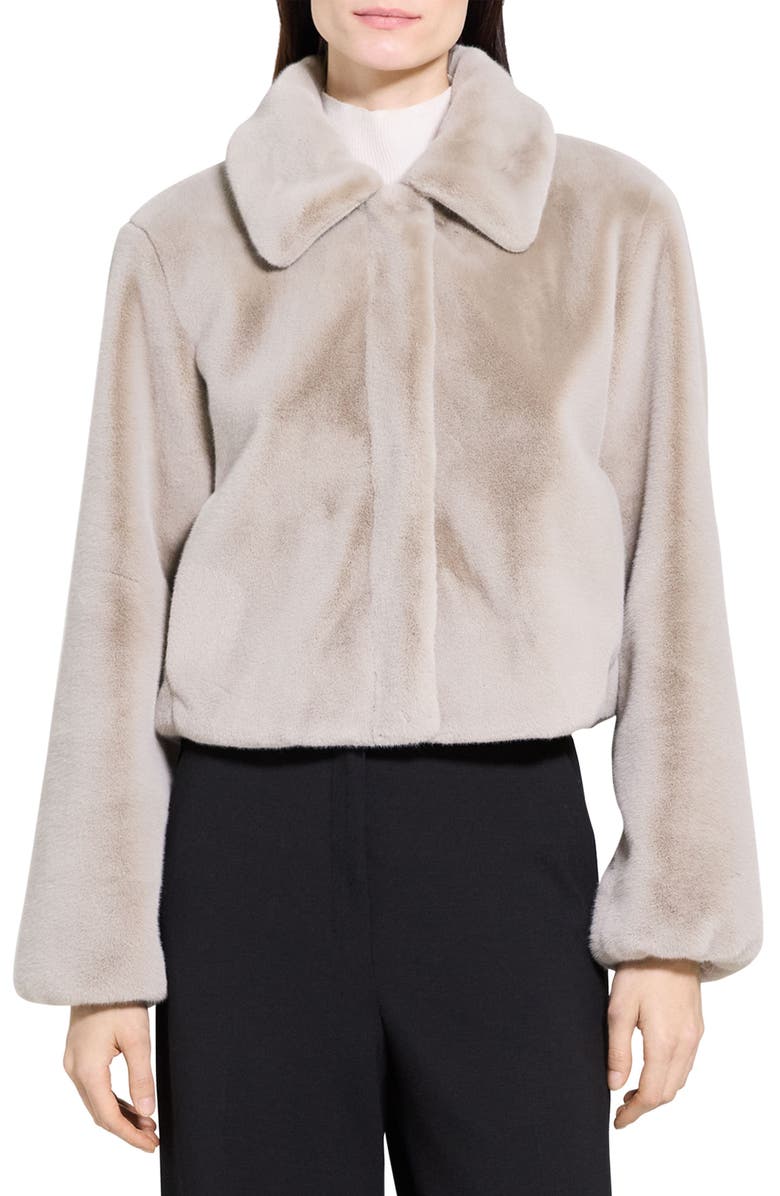 Theory Faux Fur Coat, Main, color, Mirror