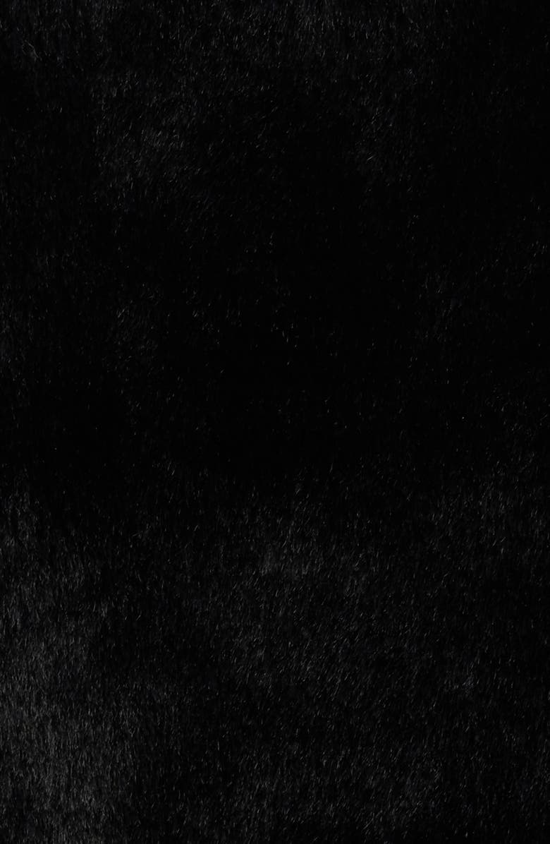 CeCe Embellished Faux Fur Coat, Alternate, color, Black