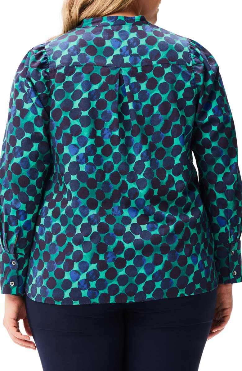 NIC+ZOE Ocean Dot Stretch Cotton Sateen Top, Alternate, color,