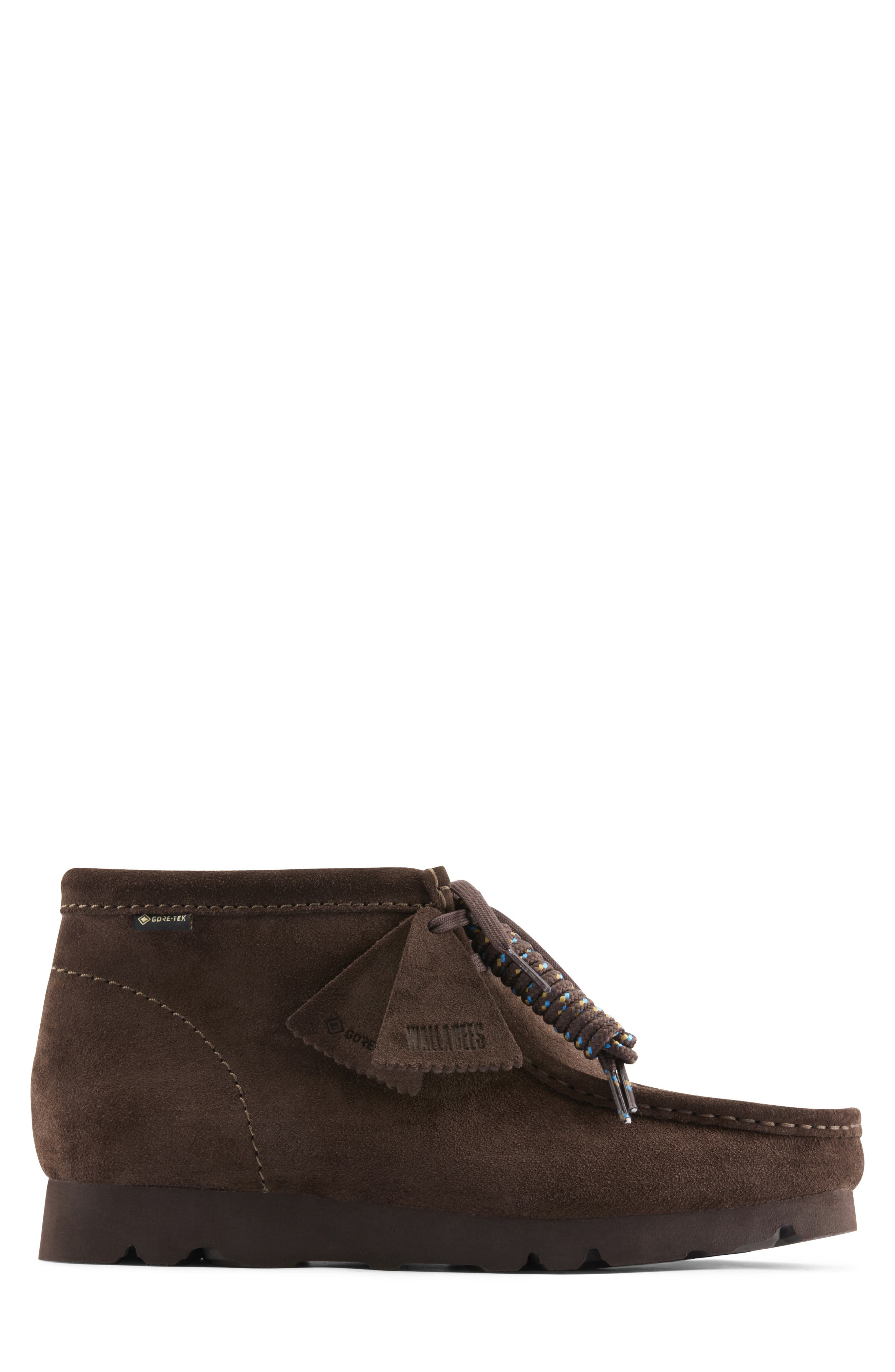 Clarks<sup>®</sup> Originals Wallabee Gore-Tex<sup>®</sup> Waterproof Shoe, Alternate, color, Dark Brown Suede