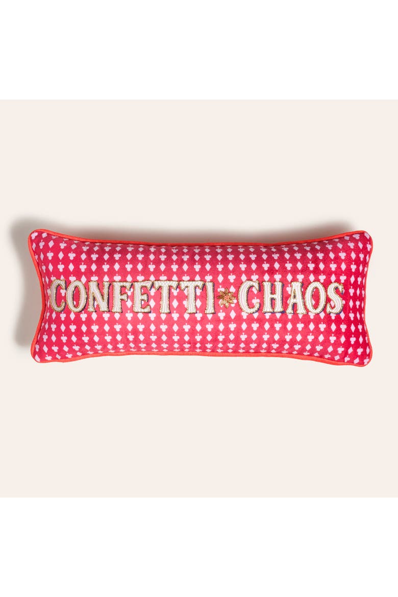 Hansi Confetti Digital Printed Embroidered Home Accent, Main, color, Red