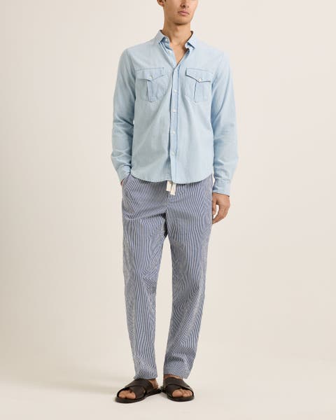 Alex Seersucker Relaxed-Fit Trousers