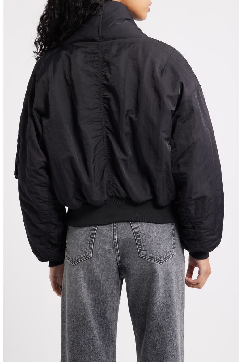 Shawl Collar Down Flight Jacket, Alternate, color, BLACK