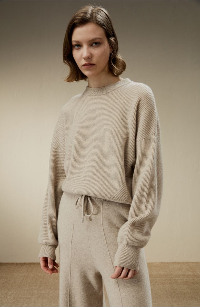 Lilysilk Eshe 2-in-1 Cashmere Detachable Hoodie, Alternate, color, Beige