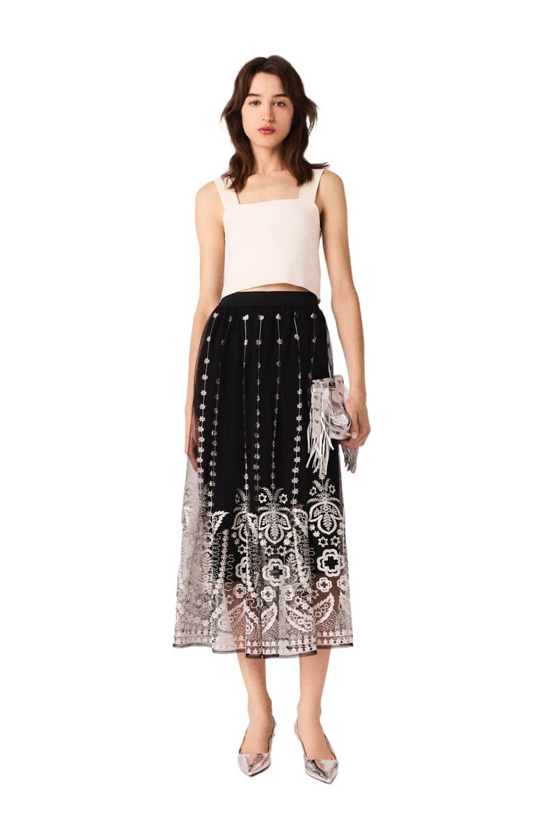 maje Knit crop top, Alternate, color, Ecru