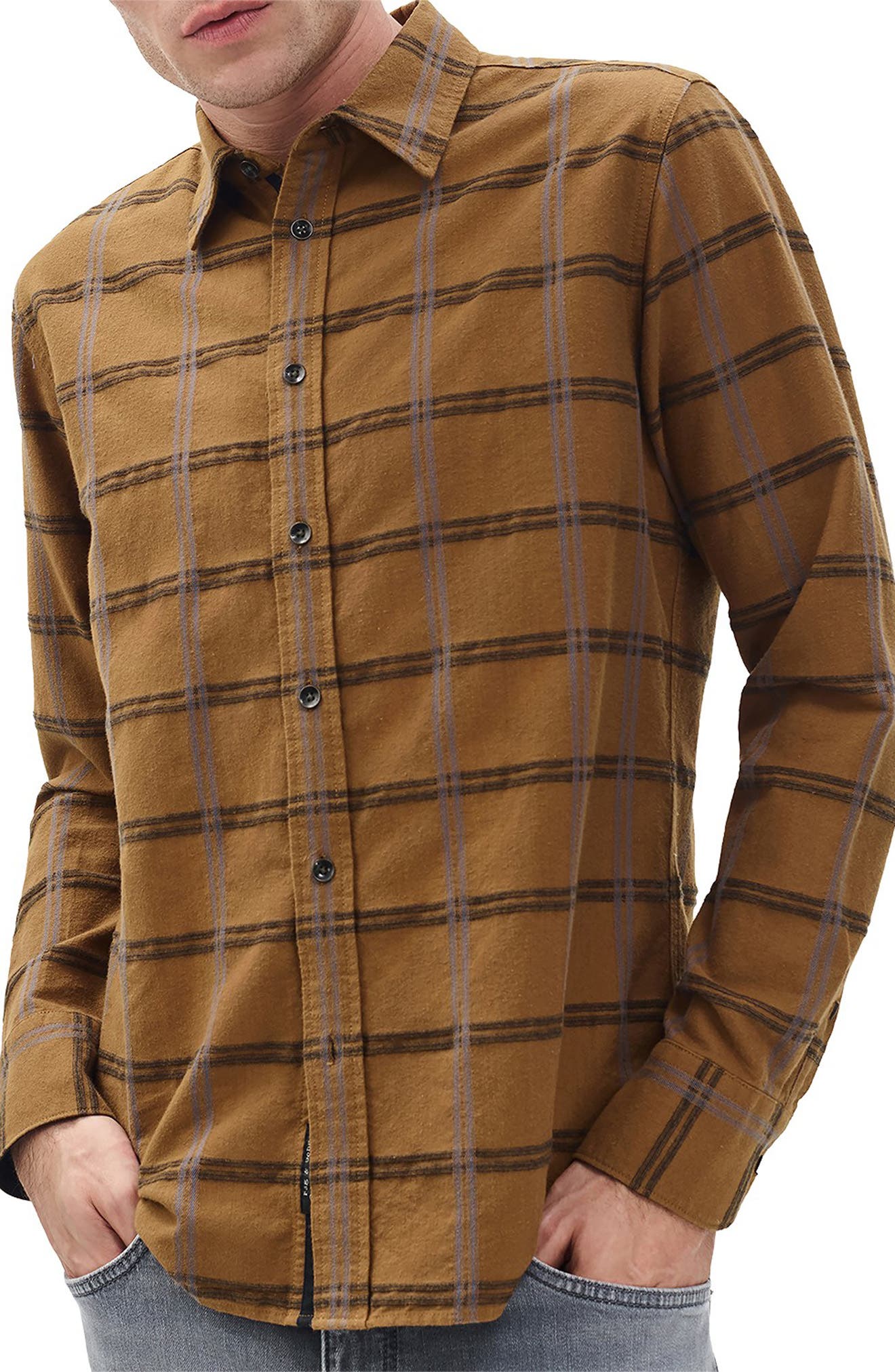 Tomlin Plaid Brushed Oxford Button-Up Shirt - image 3