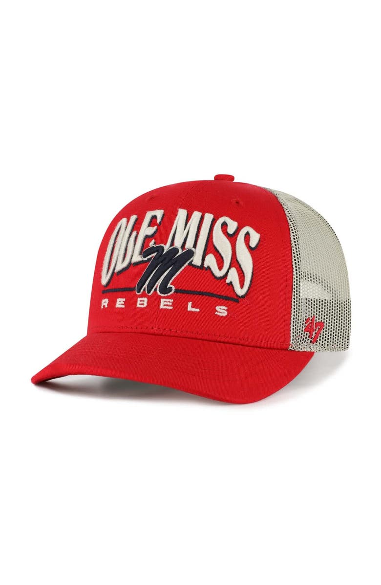 '47 Men's '47 Red Ole Miss Rebels Arid Adjustable Trucker Hat, Main, color, Red