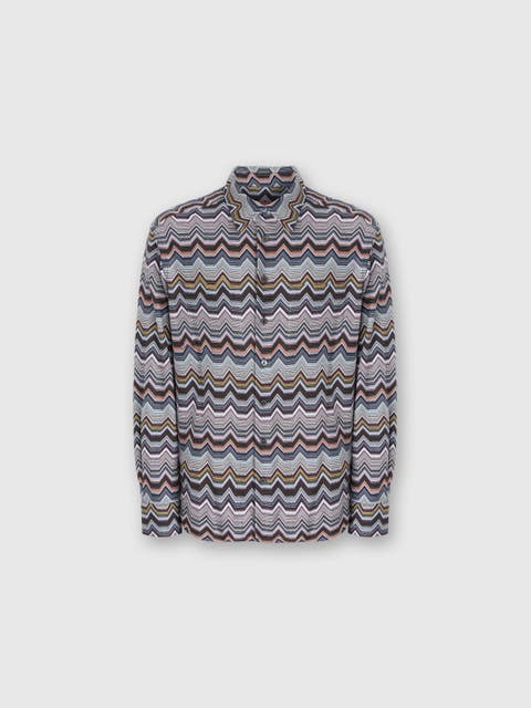 Long Sleeve Shirt With Geometric Zigzag