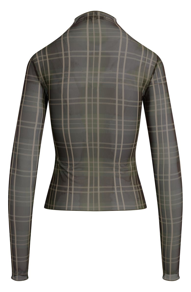 Favorite Daughter The Sheer Fantasy Mock Neck Top, Alternate, color, Countryside Plaid