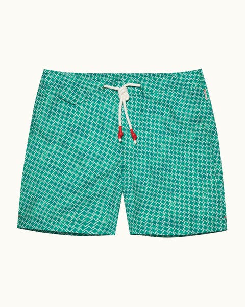 Standard Printed Mid-Length Drawcord Swim Shorts