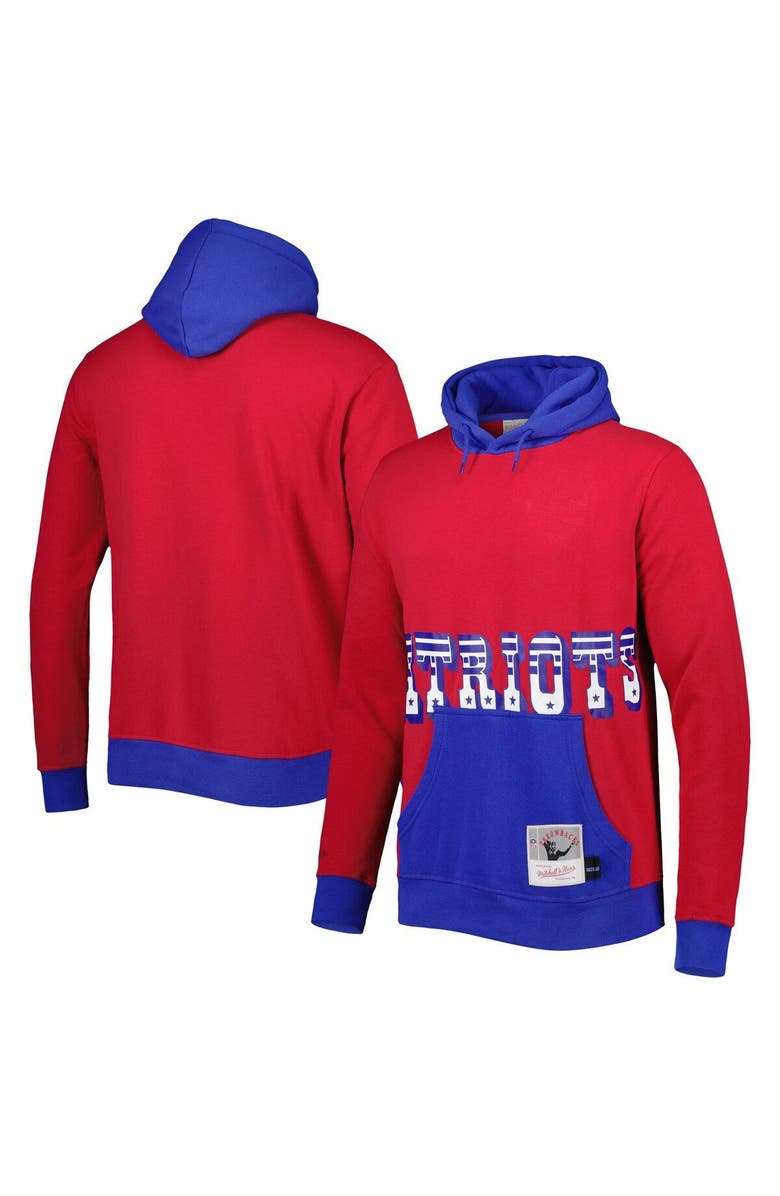 Mitchell & Ness Men's Mitchell & Ness Red New England Patriots Big Face 5.0 Pullover Hoodie, Main, color, Red