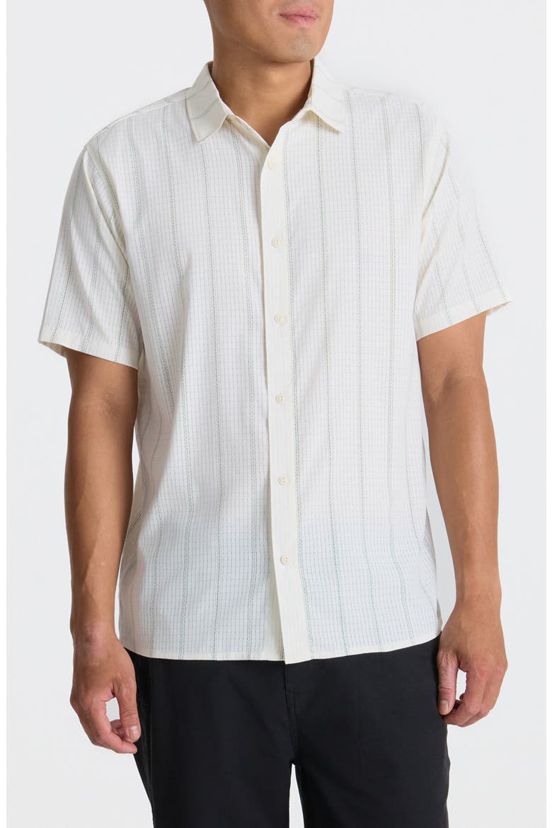 Bless Up Short Sleeve Button-Up Shirt, Main, color, UNBLEACHED