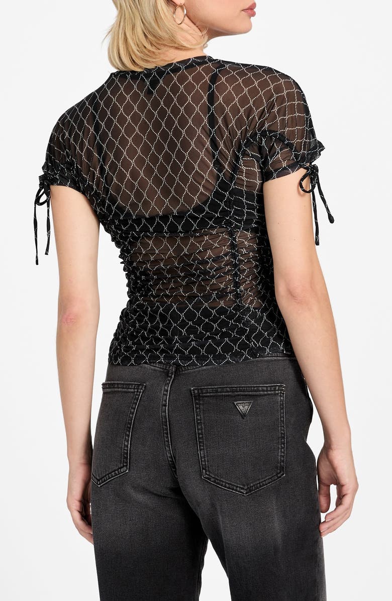 GUESS Chain Mesh Logo Top, Alternate, color, Black Multi