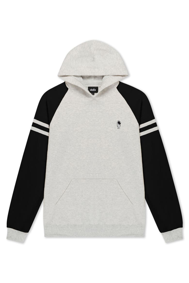 Mens Astronaut Varsity Midweight Hooded, Main, color, Oatmeal Black