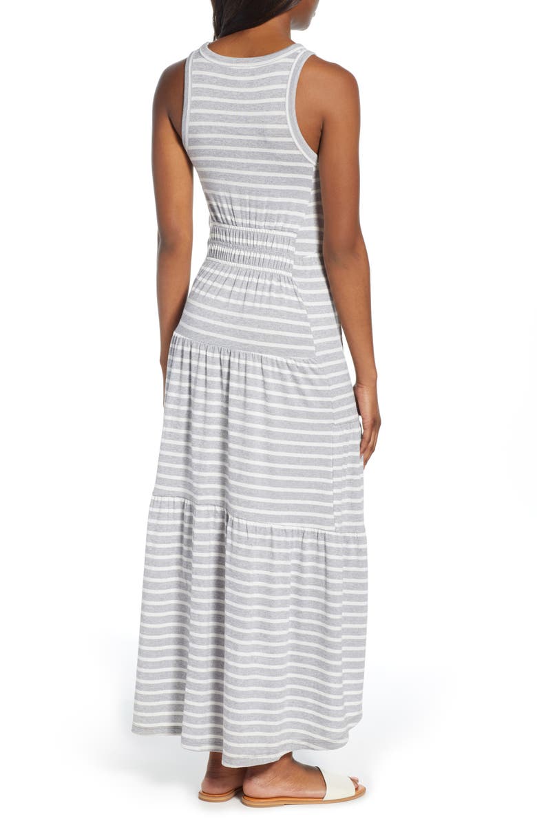 Lucky Brand Smocked Linen Blend Dress, Alternate, color,