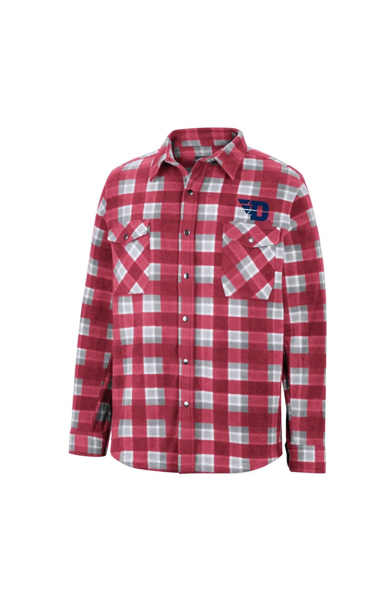 COLOSSEUM Men's Colosseum Red/White Dayton Flyers Ellis Plaid Full-Snap Shirt Jacket, Alternate, color, Red