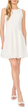 CeCe Fit and Flare Sleeveless Cotton Eyelet Dress
