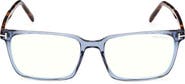 TOM FORD 55mm Rectangular Blue Light Blocking Glasses
