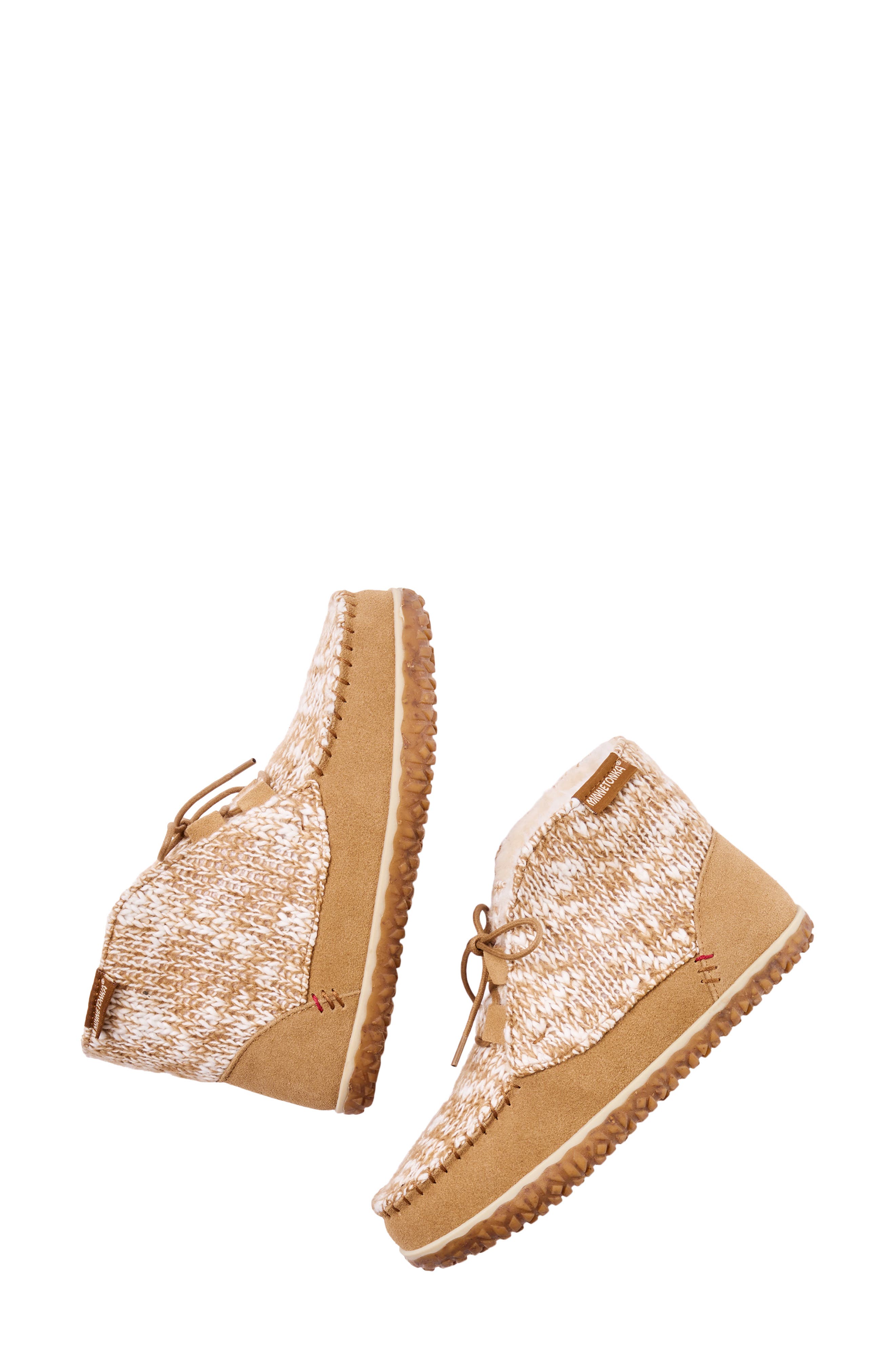 Torrey Faux Fur Lined Slipper Bootie, Alternate, color, CINNAMON MIX KNIT